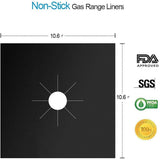 10 Pack Gas Stove Burner Covers - Reusable Gas range protectors Non-stick Stovetop Burner Liners for Kitchen/Cooking, 0.2 mm Double Thickness, Cuttable, Dishwasher Safe, Easy to Clean (10.6" x 10.6")
