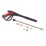 Pressure Washer Gun Accessories Kit: 4000 PSI Power Washer Wand Attachment with High Pressure Extension, Male Adapter Parts & Quick Connect Water Spray Nozzles for Car Washing or Cleaning