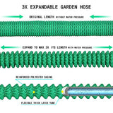 Elite4 100ft Expandable Garden Hose, Leakproof Patent Connector Flexible Water Hose, 3/4" Solid Brass Fittings -No-Kink, 9 Function Spray Included