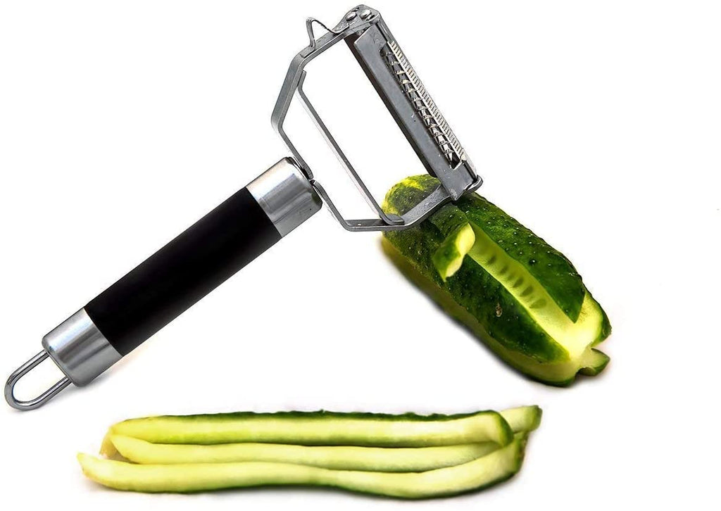 Deiss PRO Dual Julienne Peeler & Vegetable Peeler - Non-slip Comfortable Handle - Amazing Tool for Making Delicious Salads and Veggie Noodles