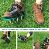 Dripex Lawn Aerator Spike Shoes -with 26 Spikes and 4 Adjustable Straps Heavy Duty Lawn Aerator Sandal Includes Garden Work Gloves for Aerating Your Lawn or Yard