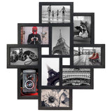 10 Opening 4x6 Black Collage Picture Frame Wall Hanging for 4 by 6 inch Multiple Photo Frames by Amazing Roo