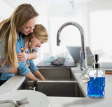 JASAI Diamond Design 12 Oz Clear Glass Soap Dispenser, Kitchen Soap Dispenser with 304 Rust Proof Stainless Steel Pump, Premium Glass Soap Dispenser for Bath and Bathroom