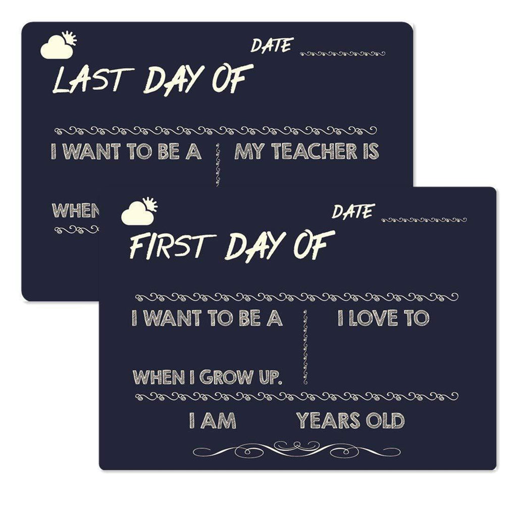 14 x 10 inch First and Last Day of School Photo Sharing Chalkboard Signs Wooden Large Size Photo Prop Back to School Signs for Kids Reusable and Easy Clean