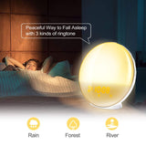 Wake Up Light Alarm Clock, Burbupps Kids Night Light Compatible with Alexa & Google Home, 7 Colored Sunrise Simulation and Sunset Fading, Dual Alarm Clock with FM Radio, USB Charge Port by Burbupps