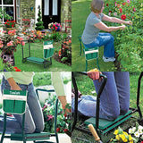 TomCare Garden Kneeler Seat Garden Bench Garden Stools Fordable Stool with Tool Bag Pouch EVA Foam Pad Outdoor Portable Kneeler for Gardening(Large-21.65" x 10.62" x 18.89",Green)