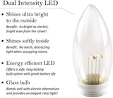 612 Vermont Ultra Bright, Battery Operated LED Window Candle Replacement Bulbs, P-1935-R4-W-RH, for White Candlesticks (4 Bulbs/Pack)