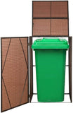 Canditree Storage Shed Poly Rattan for Garbage Cans, Garden Tools, Bin Shed for Patio Backyard Garden 60.2