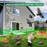 Aspectek Upgraded Powerful Yard Sentinel, Outdoor Electronic Pest Animal Ultrasonic Repeller, with Ac Adaptor, Extension Cord For Rat, Mouse, Deer Raccoon Rabbits Birds