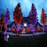 Solar Christmas String Lights, 300 LED 92ft Halloween Lights, Xmas Decorative Lights 8 Modes Outdoor Fairy Lighting for Indoor Outdoor Home Garden Patio Wedding Holiday Halloween Theme Party Purple