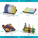 Over the Sink Dish Drying Rack, Cambond Dish Drainer Shelf Stainless Steel Dish Rack with Utensils Holder for Kitchen Counter