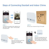 Video Doorbell 2,Pro Doorbell Camera HD WiFi Doorbell Wireless Front Door Camera with Doorbell Chime Battery Power Operated with Motion Detector Audio&Speaker for iOS&Android Phone