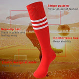 saounisi Unisex Tube Socks Stripe,2 Pairs Knee High Football Soccer Volleyball Baseball Cheerleading Team Socks