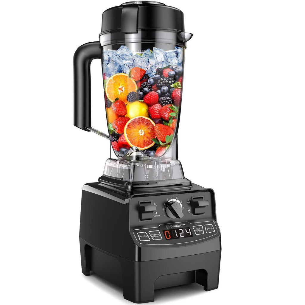 Vanaheim GB64 Professional Blender 1450W,64Oz Container,Variable Speed,Built-in Timer,Self Cleaning,Powerful Blade for Easily Crushing Ice, Smoothies,Frozen Dessert, Black