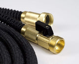 Handsome 50ft Expandable Garden Hose Water Hose with Solid Brass Fittings & 10 Function Spray Nozzle, Durable Anti-Fatigue Nylon