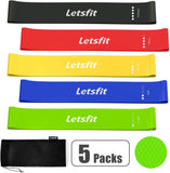 Letsfit Resistance Loop Bands, Resistance Exercise Bands for Home Fitness, Stretching, Strength Training, Physical Therapy, Natural Latex Workout Bands, Pilates Flexbands, 12