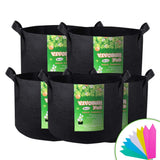 VIVOSUN 5-Pack 10 Gallon Plant Grow Bags, Premium Series Thichkened Non-Woven Aeration Fabric Pots w/Handles - Reinforced Weight Capacity & Extremely Durable (Black)