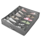 Magicfly Bed Organizer Bag Underbed Shoes Closet Storage Solution with Clear Plastic Zippered Cover 12 Cell for Kids/Women