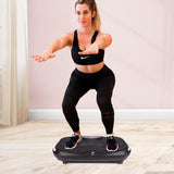 ZELUS 4D Vibration Exercise Platform, 3D/4D Bluetooth-Enabled Fitness Plate Machine, Linear Vibration Oscillation for Home Fitness and Weight Loss with 2 Resistance Bands and Included Wrist Control