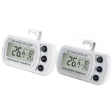 Refrigerator Fridge Thermometer Digital Freezer Room Thermometer Waterproof, Max/Min Record Function with Large LCD Display (2 Pack of White)