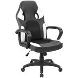 Furmax Office Chair Desk Leather Gaming Chair, High Back Ergonomic Adjustable Racing Chair,Task Swivel Executive Computer Chair Headrest and Lumbar Support (Black)