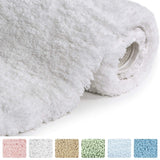 Norcho 31" x 19" Soft Shaggy Bath Mat Non-slip Rubber Bath Rug Luxury Microfiber Bathroom Floor Mats Water Absorbent White