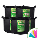 VIVOSUN 5-Pack 10 Gallon Plant Grow Bags, Premium Series Thichkened Non-Woven Aeration Fabric Pots w/Handles - Reinforced Weight Capacity & Extremely Durable (Black)