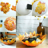 GiBot 400 Pcs Artificial Maple Leaves 4 Colors Fake Fall Leaves Silk Autumn Leaves
