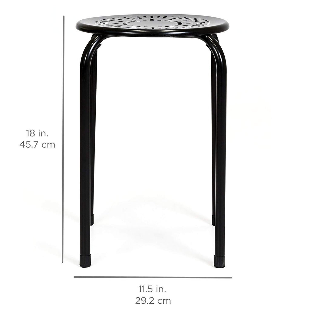 Best Choice Products Set Of 6 Backless Round Top Metal Stools (Black)