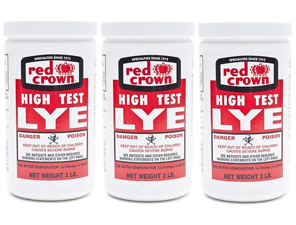 Red Crown High Test Lye for Soap Making Case of 3-2 Lb. Packages