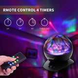 Kingtoys Night Light, LED  Projector Night Lamps with Remote, 8 Mode Lighting Shows, Built in Speaker and Timing, Mood Relaxing Soothing Night Light for Baby Kids Adults (UL Adapter)