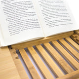 Bellasentials Bamboo Bathtub Caddy & Bathroom Organizer with Extending Sides and Adjustable Book Holder for a Customized Fit - Perfect Tray for Tub Accessories