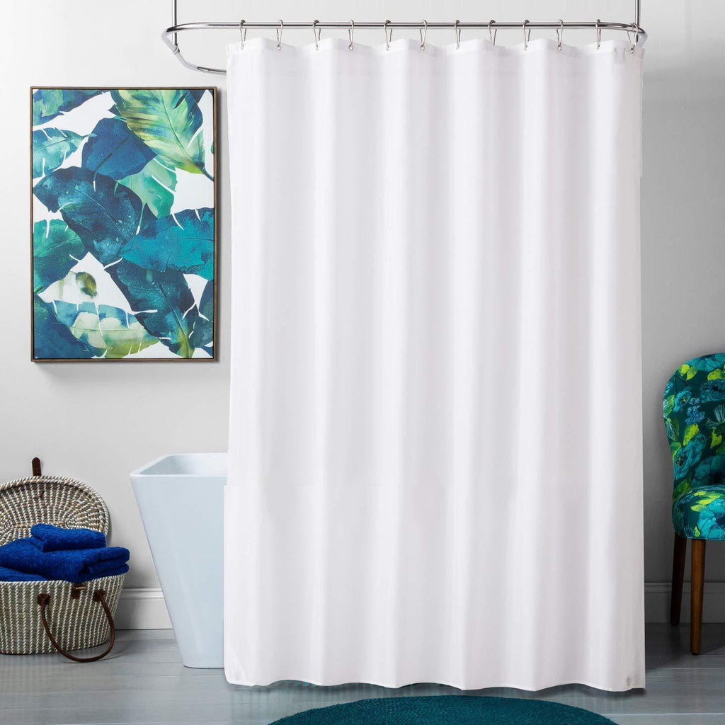 TreeLen Hotel Collection Shower Curtain Liner, Eco-Friendly PEVA Plastic 10Gauge 72" x 72" Shower Curtain Liner with Magnets, Weighted,Waterproof, White