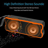 ZoeeTree Portable Wireless Bluetooth Speaker, IP65 Waterproof Outdoor Speakers 4.0 with 12-Hour Playtime, Built-in Mic,Deep bass and Loud Stereo Sound,Black and Orange