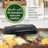 Foodsaver compatible FoodVacBags 100 Quart Size 8x12-inch Vacuum Sealer Storage Bags, BPA Free, Commercial Grade, Heavy Duty, Sous Vide