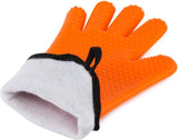YOHEER Silicone Oven Mitts, Extra-long Quilted Cotton Lining,Heat Resistant Kitchen Potholder Gloves