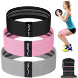 iGOKU Resistance Exercise Bands for Legs and Butt, Hip Bands Wide Booty Bands Workout Bands Exercise Bands Sports Fitness Bands Stretch Resistance Loops Band Anti Slip Elastic - 3 Pack (2019 Upgrade)