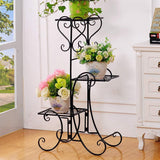Plant Stand Metal Flower Holder Pot with 3 Tier Garden Decoration Display Wrought Iron 3 Layers Planter Rack Shelf Organizer for Garden Home Office Black (3layer)