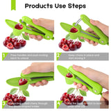 Cherry Pitter, GLIN Easy to Remove Cherry Stone Cherry Pitter tool, Space-Saving Lock Design and Lengthened Splatter Shield Dishwasher Safe, Easy to Clean, Heavy Duty Simple and Durable Olive Pitter