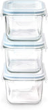 Glasslock Food-Storage Container with Locking Lids Microwave Safe Rectangular 37oz/1100ml Pack of 3