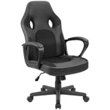 Furmax Office Chair Desk Leather Gaming Chair, High Back Ergonomic Adjustable Racing Chair,Task Swivel Executive Computer Chair Headrest and Lumbar Support (Black)