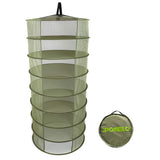Ipomelo Hanging Herb Dring Rack Dry Net 2ft 6 Layer w/Zipper Opening Green Mesh