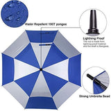 G4Free 54 62 68 inch Extra Large Windproof Golf Umbrella UV Protection Automatic Open Double Canopy Vented Sun Rain Umbrella Oversize Stick Umbrellas