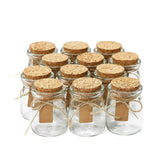 Glass Favor Jars With Cork Lids - Mason Jar Wedding Favors Apothecary Jars Honey Pot Bottles With Personalized Label Tags and String - 3.4oz [12pc Bulk Set] Ideal For Spices, Candy and Candle Making by Otis Classic