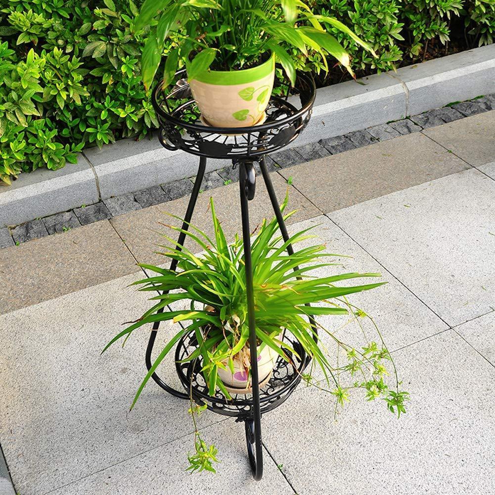 ZGXY Classic Metal 2 Tiers Plant Stand Tall Plant Stand Iron Art Flower Pot Holder Rack Planter Supports Garden & Home
