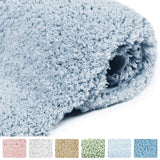 Norcho 31" x 19" Soft Shaggy Bath Mat Non-slip Rubber Bath Rug Luxury Microfiber Bathroom Floor Mats Water Absorbent White