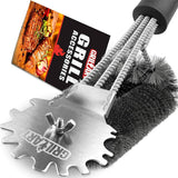 Grill Brush Scraper Universal Fit - Adjustable BBQ Grill Accessories Cleaning Kit - 12 Grooves Safe 18