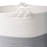 Goodpick Cotton Rope Basket with Handle for Baby Laundry Basket Toy Storage Blanket Storage Nursery Basket Soft Storage Bins-Natural Woven Basket, 15'' × 15'' × 14.2''