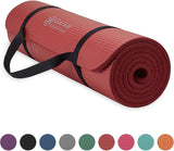 Gaiam Essentials Thick Yoga Mat Fitness & Exercise Mat with Easy-Cinch Yoga Mat Carrier Strap (72
