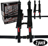 4 Point Harness with 2 Inch Padding (Ez Buckle Technology) (Black)